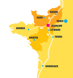 Carte de l'ouest de la France