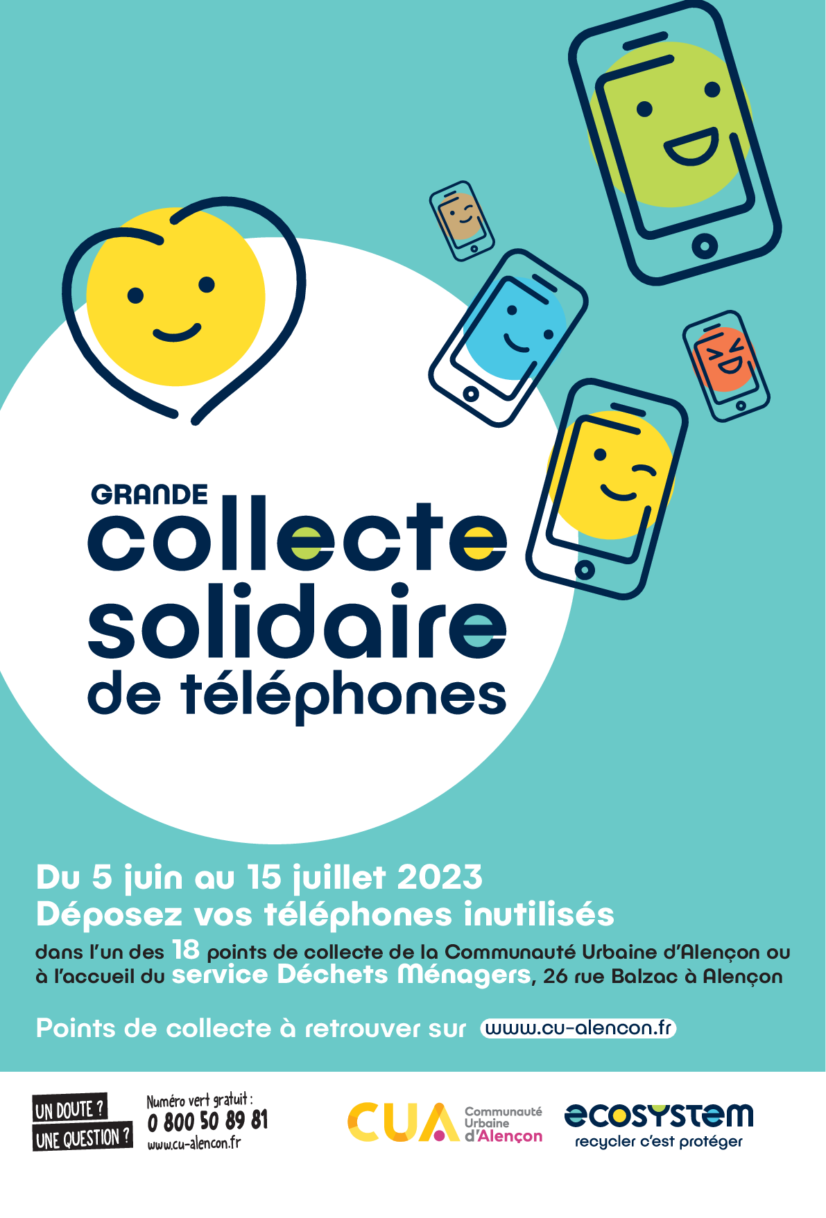 Affiche Grande collecte solidaire de téléphones